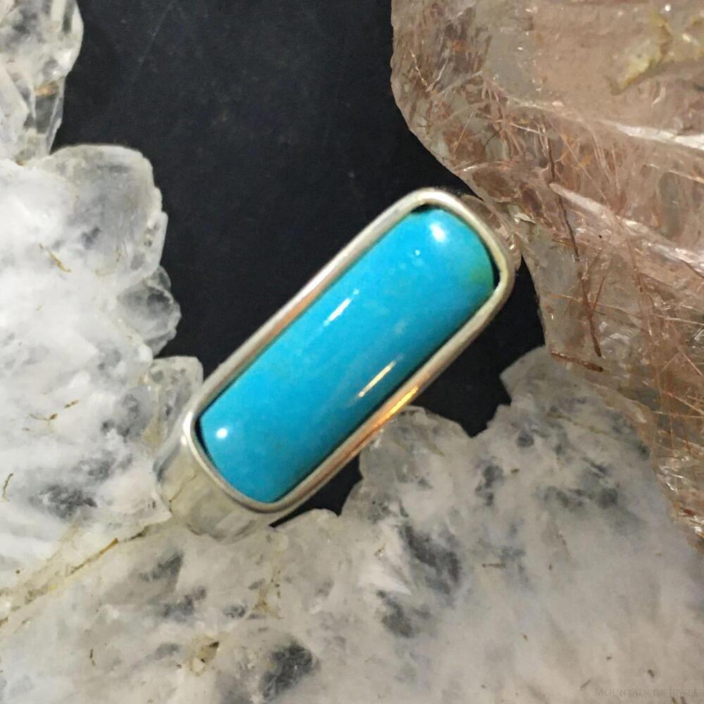 Carolyn Pollack Southwestern Style Sterling Rectangle Turquoise Ring For Women